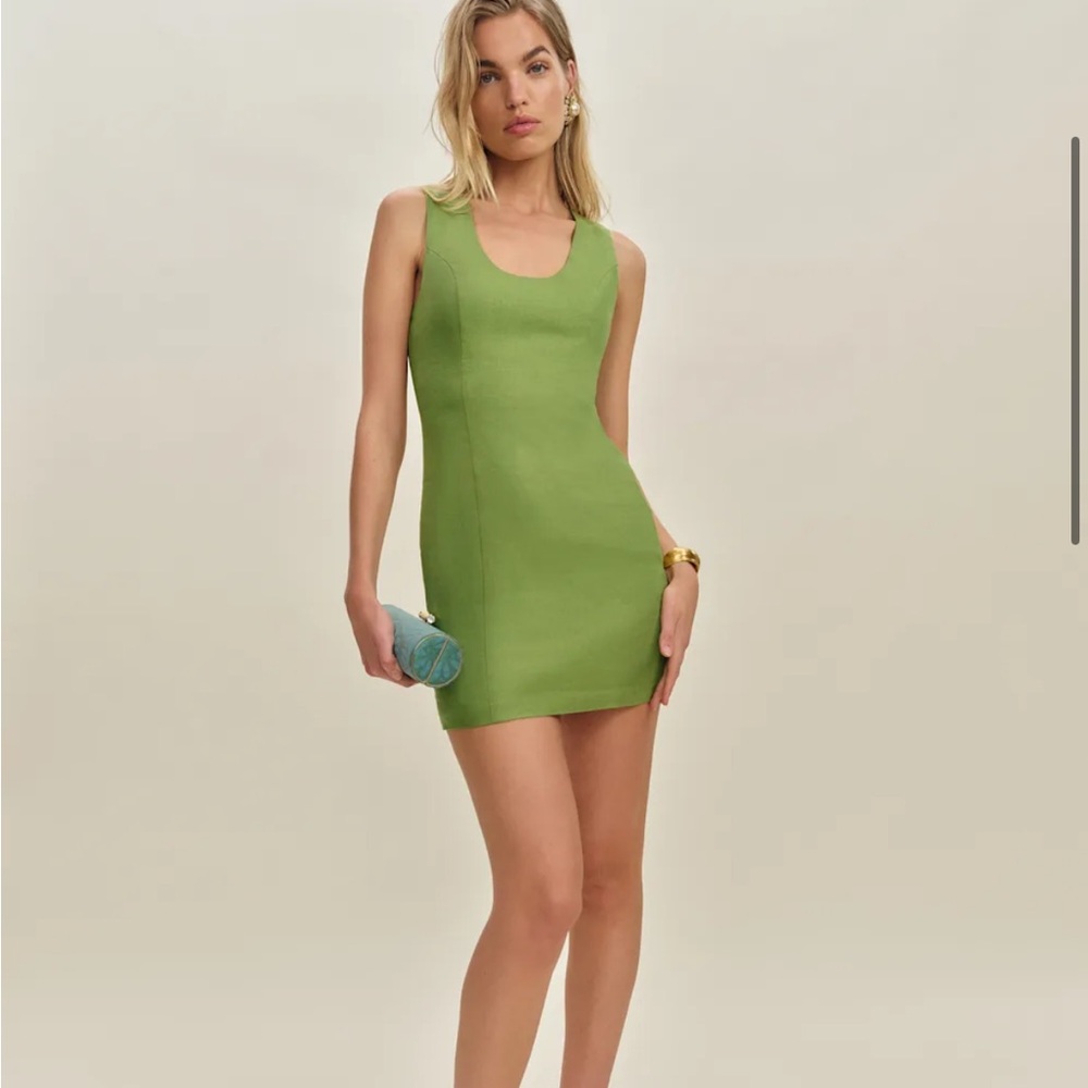 Reformation Green Mini Dress